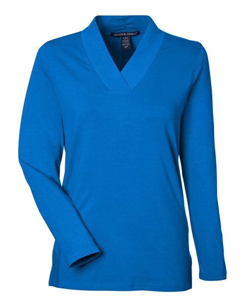 Devon & Jones Women's Raleigh Shawl Collar Knit Top - Image 3