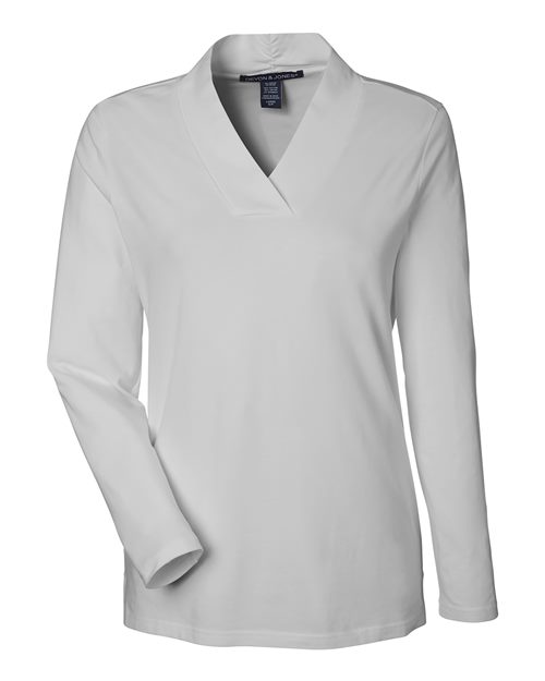 Devon & Jones Women's Raleigh Shawl Collar Knit Top - Image 4