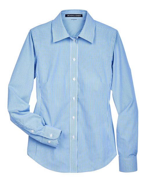 Devon & Jones Women's Crown Collection® Banker Stripe Woven Dress Shirt - Image 2