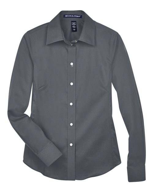 Devon & Jones Women's Crown Collection® Solid Stretch Twill Woven Dress Shirt - Image 3