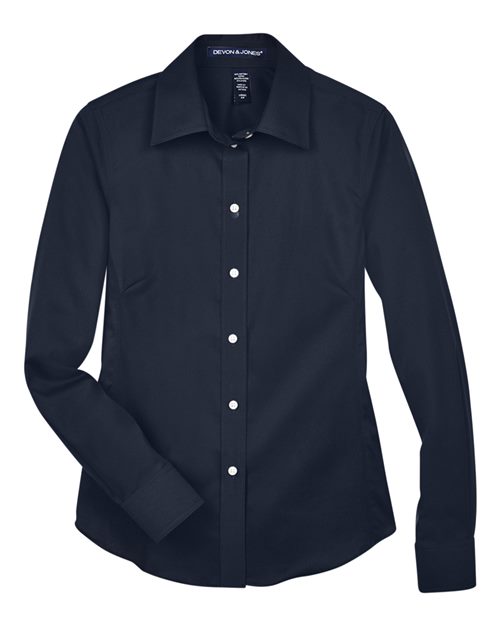 Devon & Jones Women's Crown Collection® Solid Stretch Twill Woven Dress Shirt - Image 4
