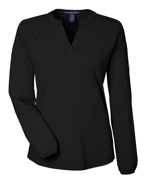 Devon & Jones Women's Raleigh Half-Placket Knit Top - Image 2