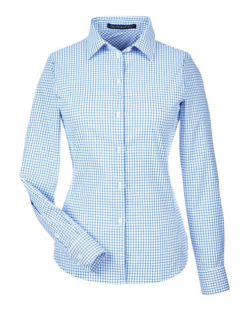 Devon & Jones Women's CrownLux Performance® Micro Windowpane Woven Dress Shirt - Image 3