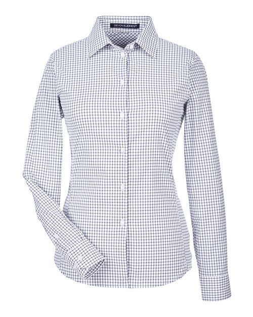 Devon & Jones Women's CrownLux Performance® Micro Windowpane Woven Dress Shirt - Image 4