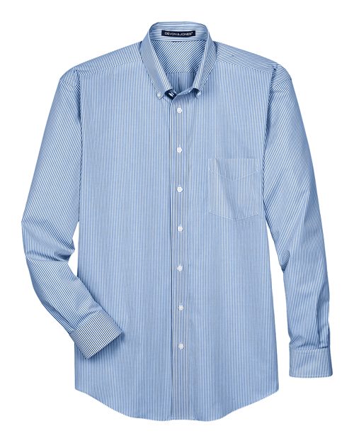 Devon & Jones Men's Crown Collection® Banker Stripe Woven Dress Shirt - Image 2