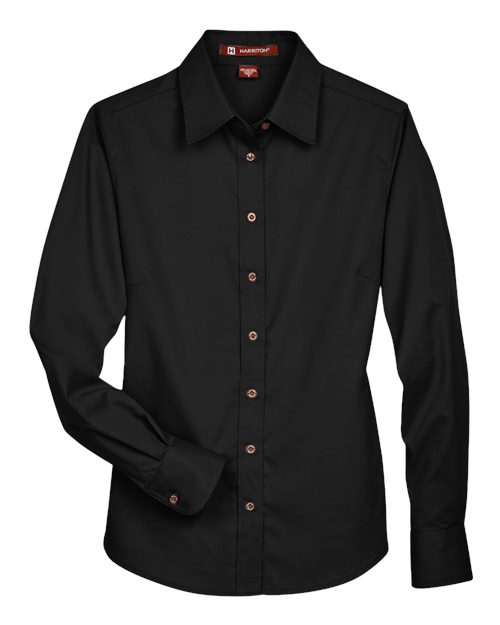 Harriton Women's Easy Blend™ Long Sleeve Twill Dress Shirt with Stain-Release - Image 2