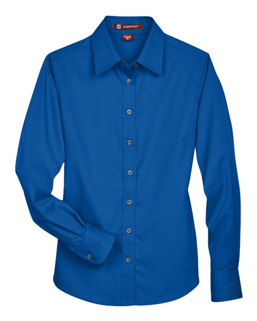 Harriton Women's Easy Blend™ Long Sleeve Twill Dress Shirt with Stain-Release - Image 4