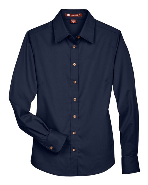 Harriton Women's Easy Blend™ Long Sleeve Twill Dress Shirt with Stain-Release - Image 6