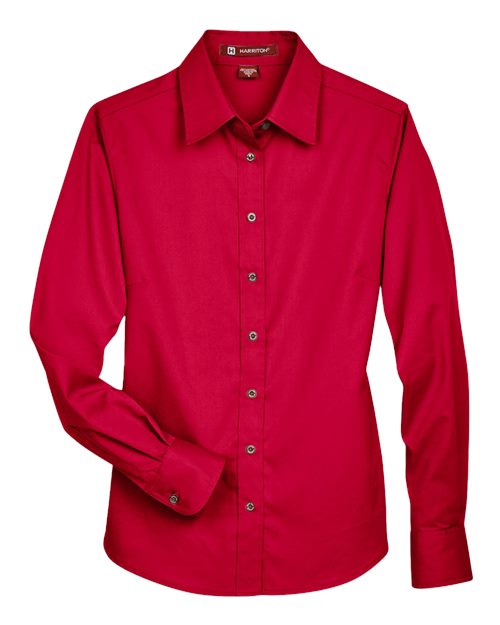 Harriton Women's Easy Blend™ Long Sleeve Twill Dress Shirt with Stain-Release - Image 7