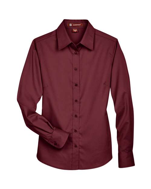 Harriton Women's Easy Blend™ Long Sleeve Twill Dress Shirt with Stain-Release - Image 9
