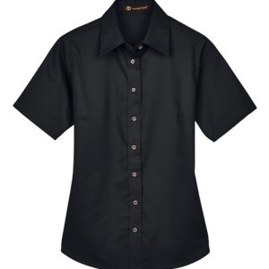 Alternative view of Harriton Women's Easy Blend™ Short Sleeve Twill Dress Shirt with Stain-Release