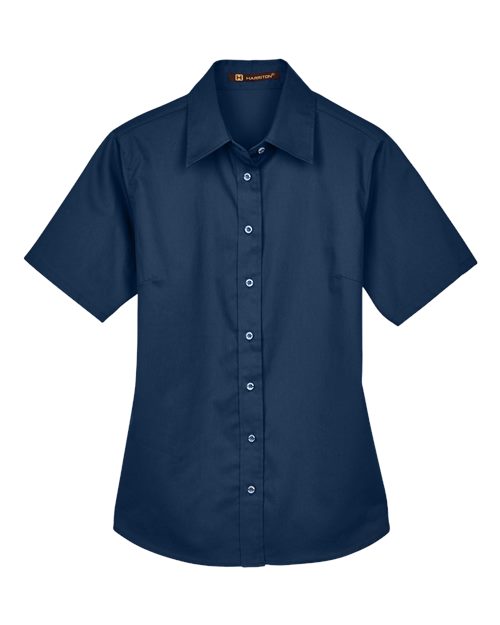 Harriton Women's Easy Blend™ Short Sleeve Twill Dress Shirt with Stain-Release - Image 4