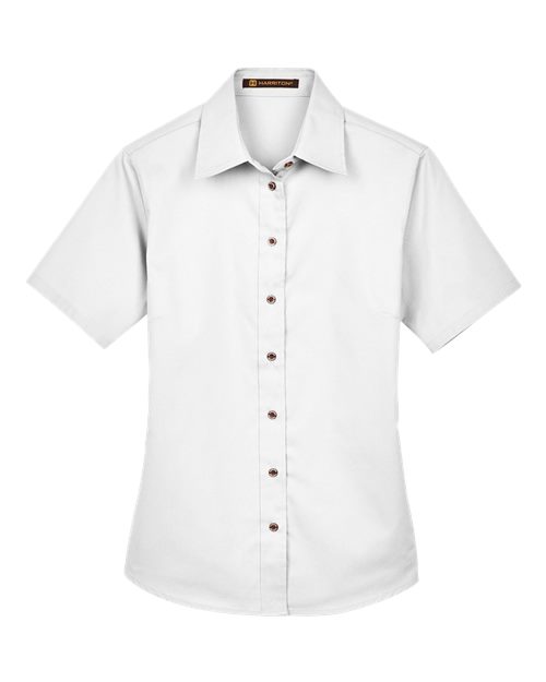 Harriton Women's Easy Blend™ Short Sleeve Twill Dress Shirt with Stain-Release - Image 5