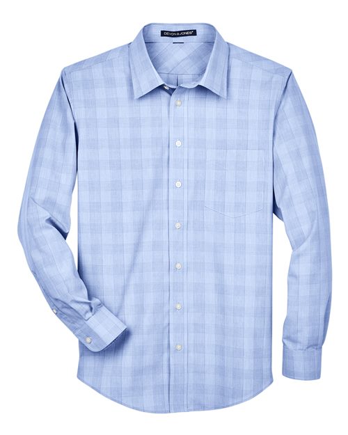 Devon & Jones Men's Crown Collection® Glen Plaid Woven Dress Shirt - Image 3