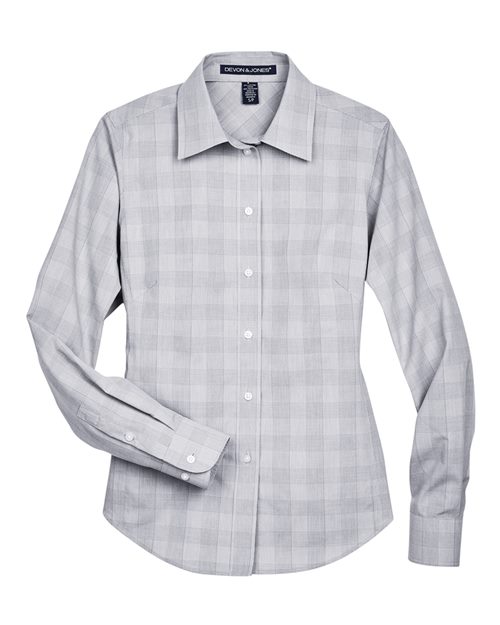 Devon & Jones Women's Crown Collection® Glen Plaid Woven Dress Shirt - Image 2