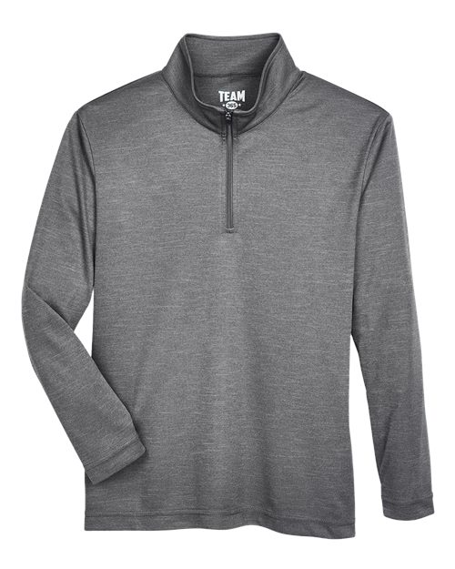 Team 365 Youth Zone Sonic Heather Performance Quarter-Zip Pullover - Image 4
