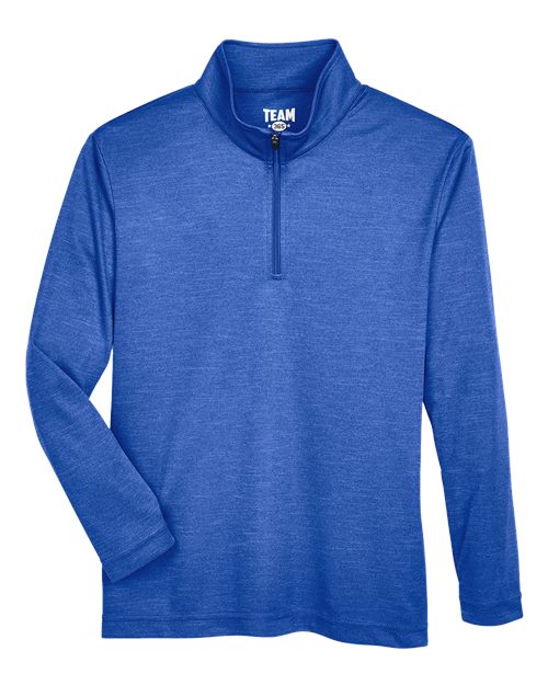 Team 365 Youth Zone Sonic Heather Performance Quarter-Zip Pullover - Image 9