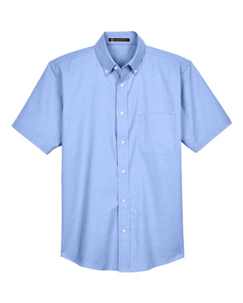Harriton Men's Oxford Short Sleeve with Stain-Release - Image 3