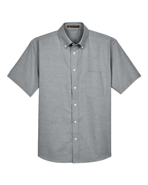 Harriton Men's Oxford Short Sleeve with Stain-Release - Image 4