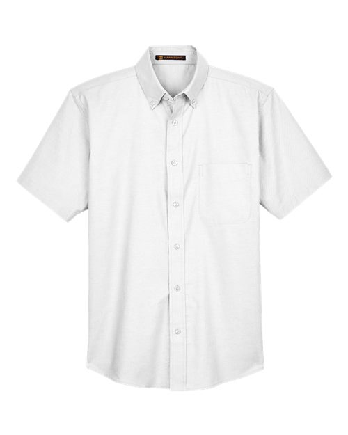 Harriton Men's Oxford Short Sleeve with Stain-Release - Image 5