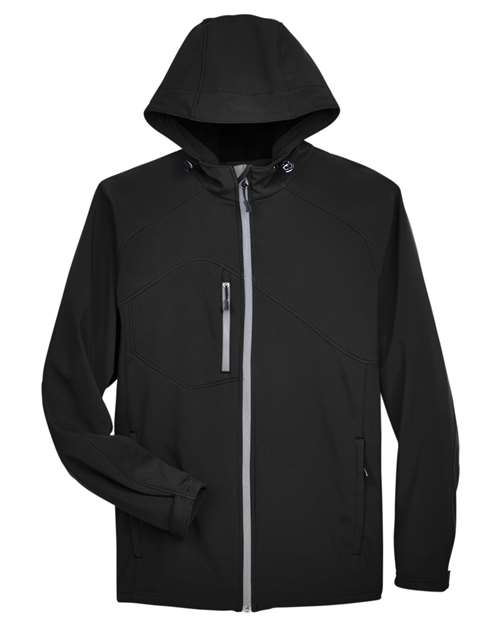 North End Men's Prospect Two-Layer Fleece Bonded Soft Shell Hooded Jacket - Image 2