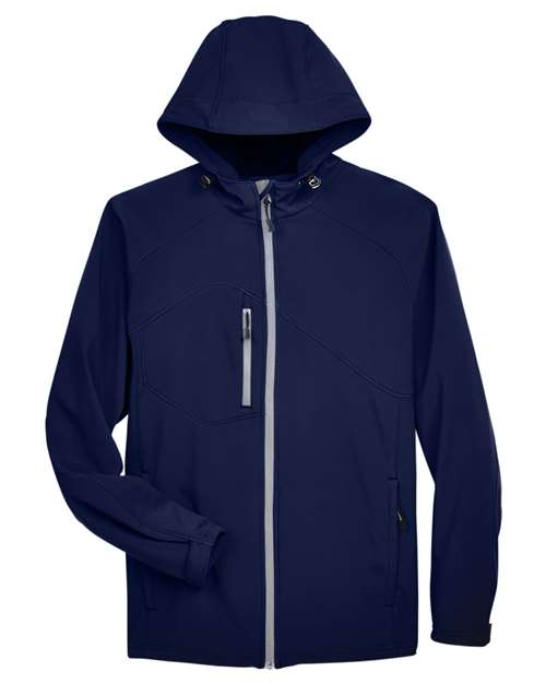 North End Men's Prospect Two-Layer Fleece Bonded Soft Shell Hooded Jacket - Image 3
