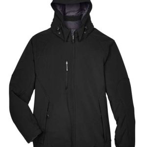 Alternative view of North End Men's Glacier Insulated Three-Layer Fleece Soft Shell Hood Jacket with Detachable Hood