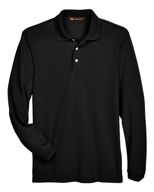 Harriton Men's Easy Blend™ Long Sleeve Polo - Image 2