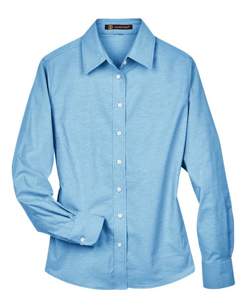 Harriton Women's Long Sleeve Oxford Dress Shirt - Image 3