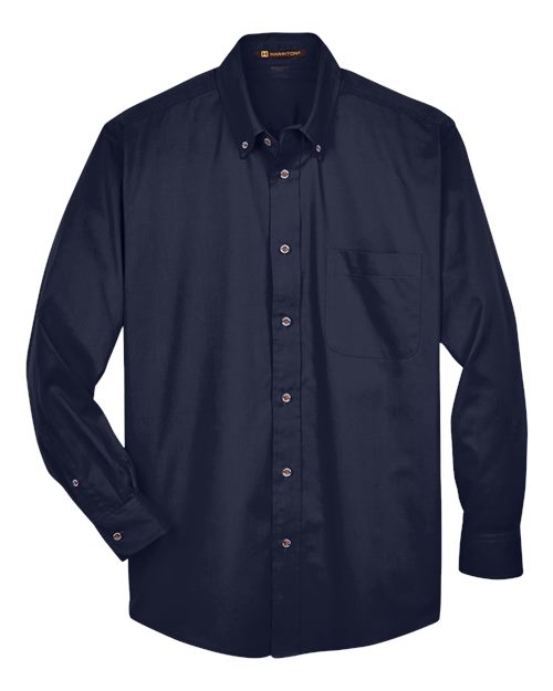 Harriton Men's Tall Easy Blend™ Twill Dress Shirt - Image 4