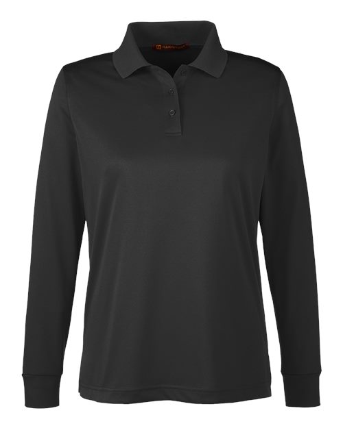 Harriton Women's Advantage Snag Protection Plus IL Long Sleeve Polo - Image 2