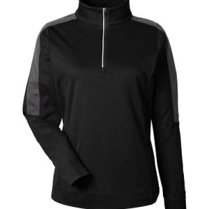 Alternative view of CORE365 Women's Market Snag Protect Mesh Colorblock Quarter-Zip Pullover