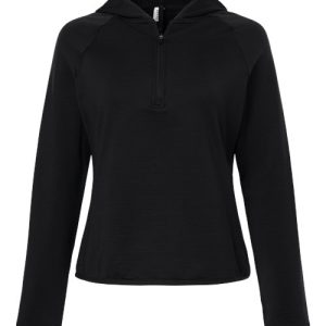 Alternative view of Team 365 Women's Qualify Quarter-Zip Hooded Pullover