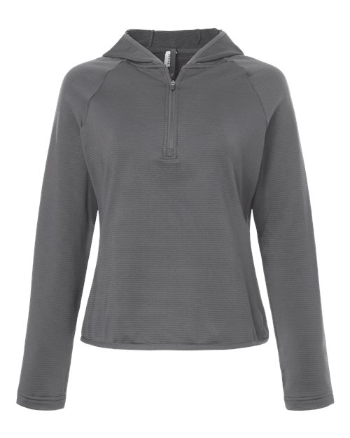 Team 365 Women's Qualify Quarter-Zip Hooded Pullover - Image 4