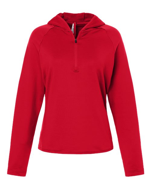 Team 365 Women's Qualify Quarter-Zip Hooded Pullover - Image 5