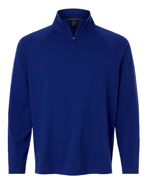 Devon & Jones Men's Seaton Pebble Textured Quarter-Zip Pullover - Image 6