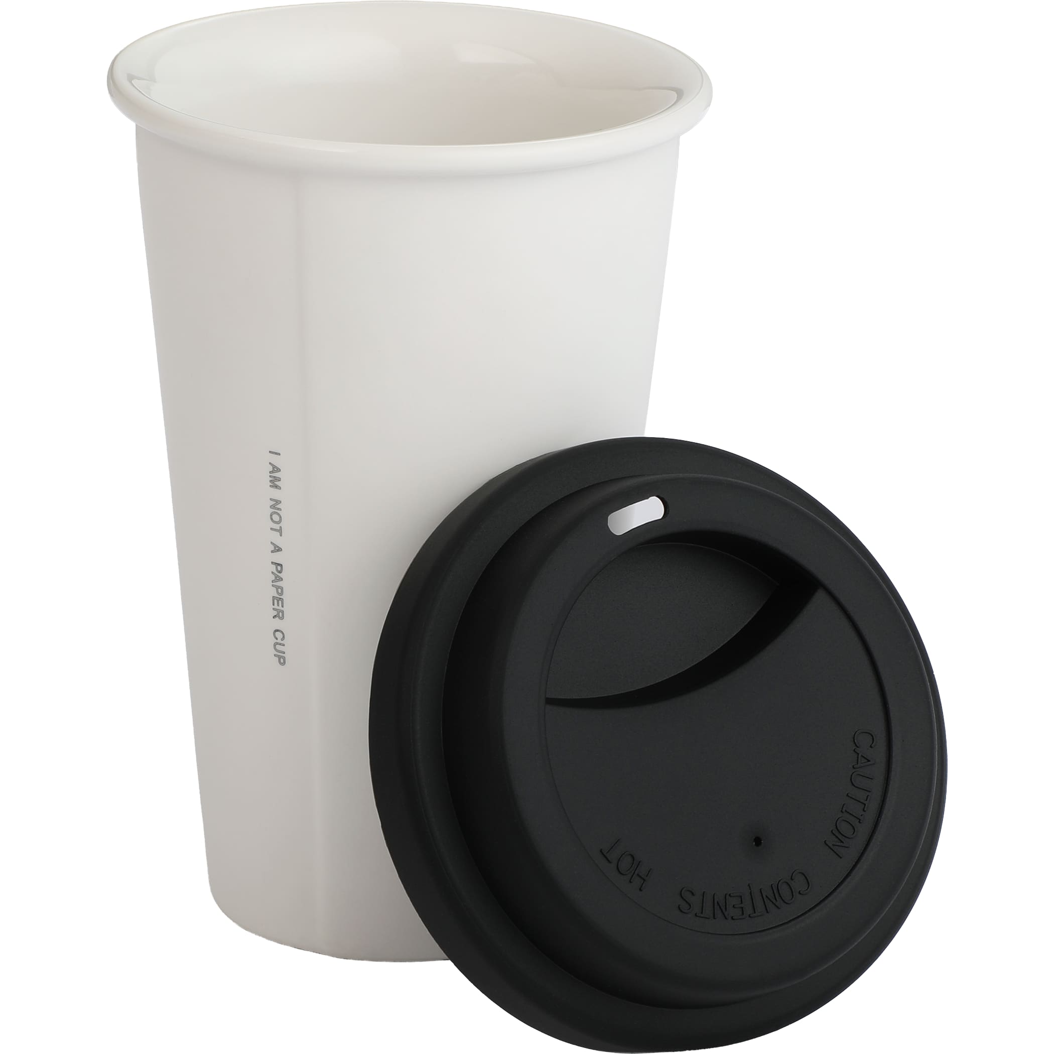 I'm Not a Paper Cup 10 oz Ceramic Tumbler with Silicone Lid - Image 6