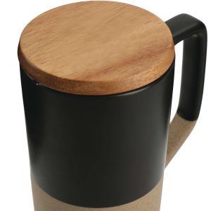 Alternative view of Tahoe Tea & Coffee Ceramic Mug with Wood Lid 16oz