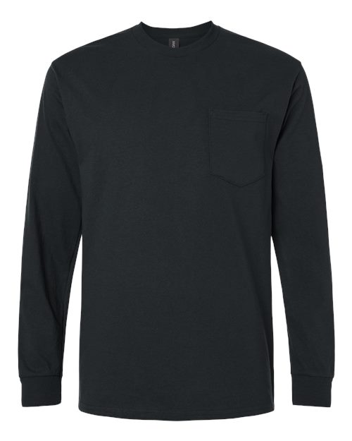 Gildan Unisex Ultra Cotton® Long Sleeve Pocket T-Shirt - Image 2
