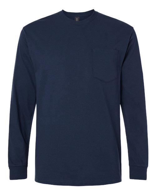 Gildan Unisex Ultra Cotton® Long Sleeve Pocket T-Shirt - Image 3