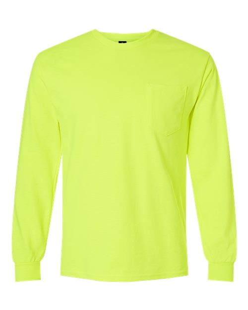 Gildan Unisex Ultra Cotton® Long Sleeve Pocket T-Shirt - Image 4