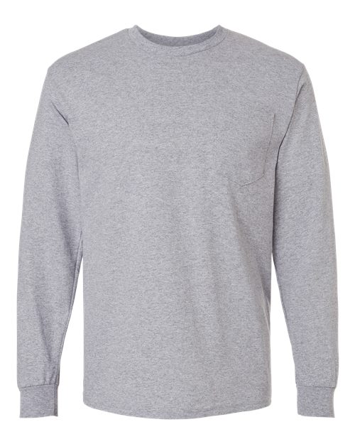 Gildan Unisex Ultra Cotton® Long Sleeve Pocket T-Shirt - Image 5