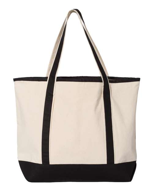 Q-Tees 34.6L Large Canvas Deluxe Tote - Image 4