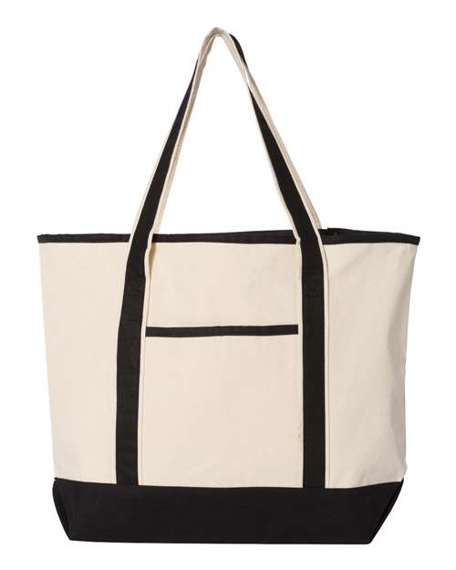 Q-Tees 34.6L Large Canvas Deluxe Tote - Image 2