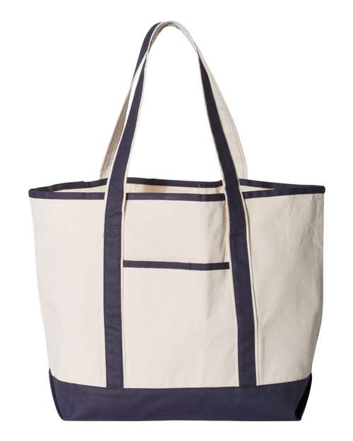 Q-Tees 34.6L Large Canvas Deluxe Tote - Image 3