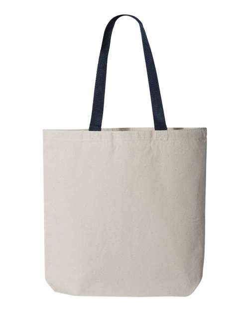 Q-Tees 11L Canvas Tote with Contrast-Color Handles - Image 4