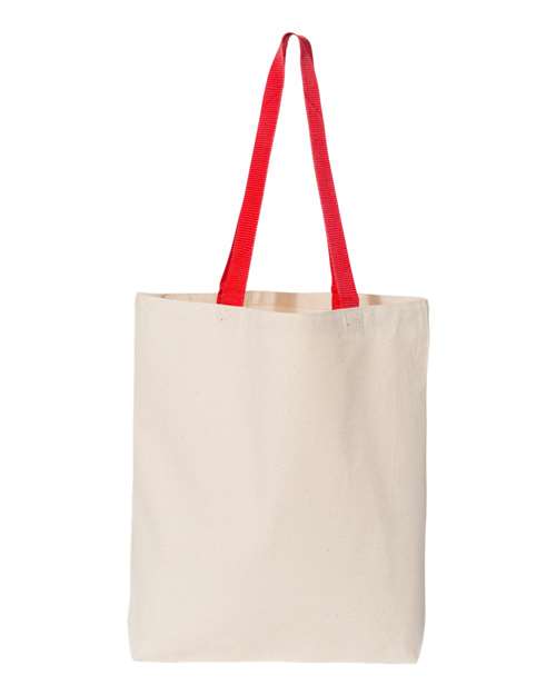 Q-Tees 11L Canvas Tote with Contrast-Color Handles - Image 10
