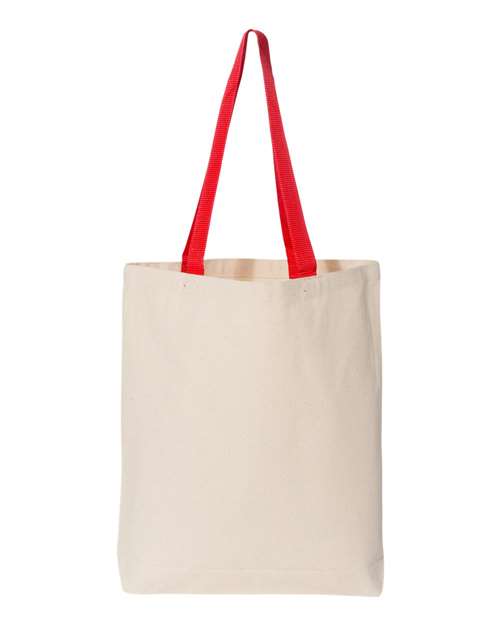 Q-Tees 11L Canvas Tote with Contrast-Color Handles - Image 5