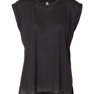Alternative view of BELLA + CANVAS Women’s Flowy Rolled Cuffs Muscle Tee