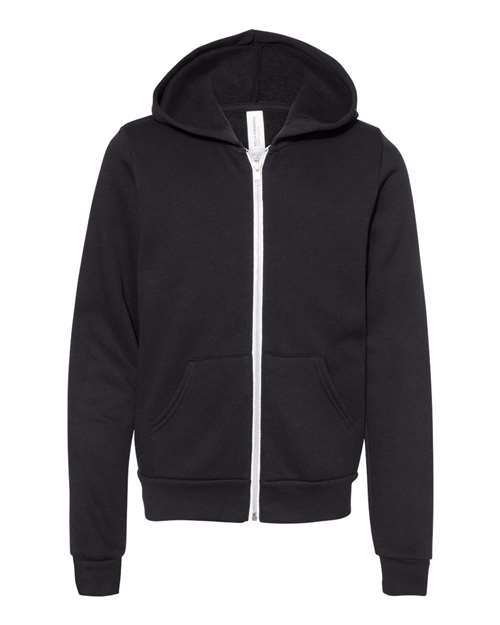 BELLA + CANVAS Youth Sponge Fleece Full-Zip Hoodie Sweatshirt - Image 2